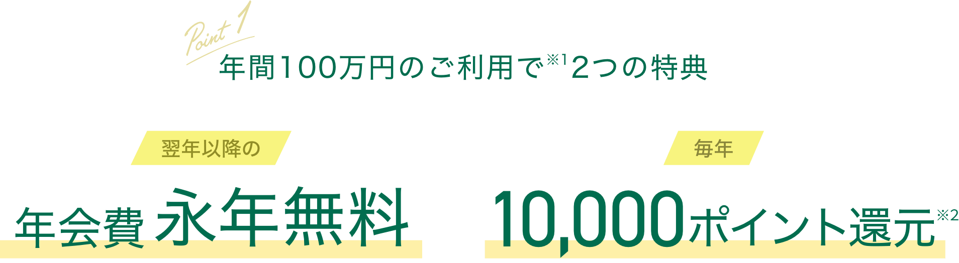 年間100万円利用で2つの特典