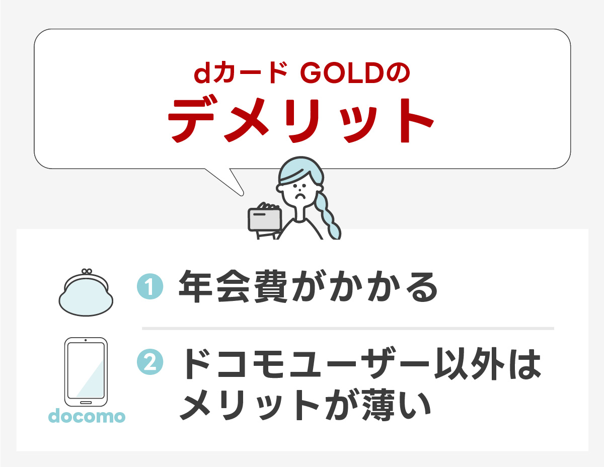 dカード GOLDのデメリットのまとめ