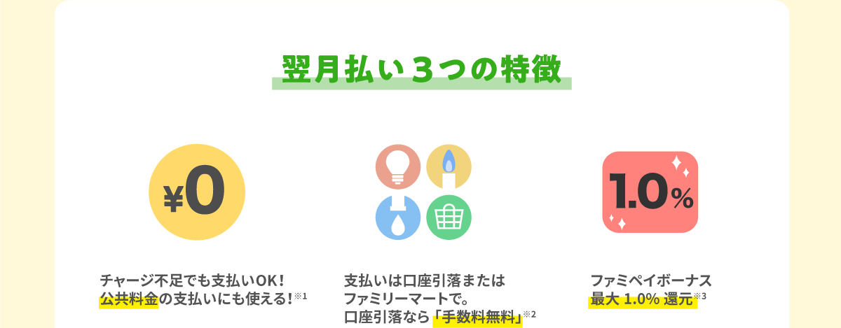 ファミペイ翌月払い