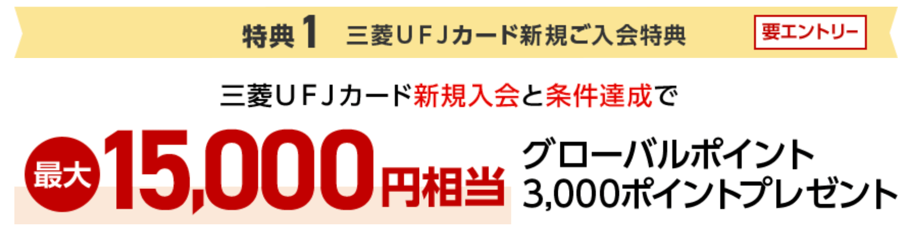 三菱UFJカード入会キャンペーン特典1