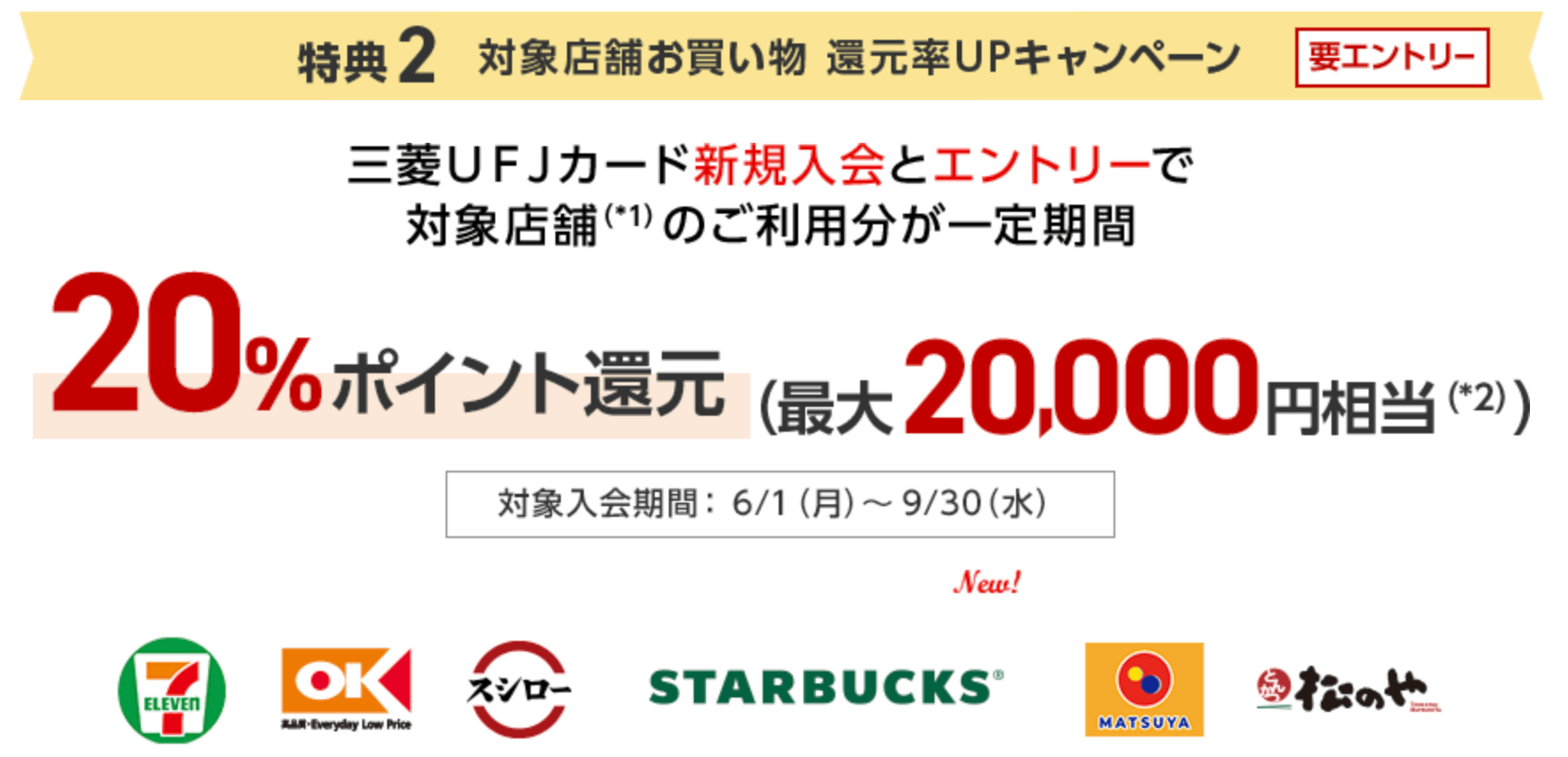 三菱UFJカード入会キャンペーン特典2